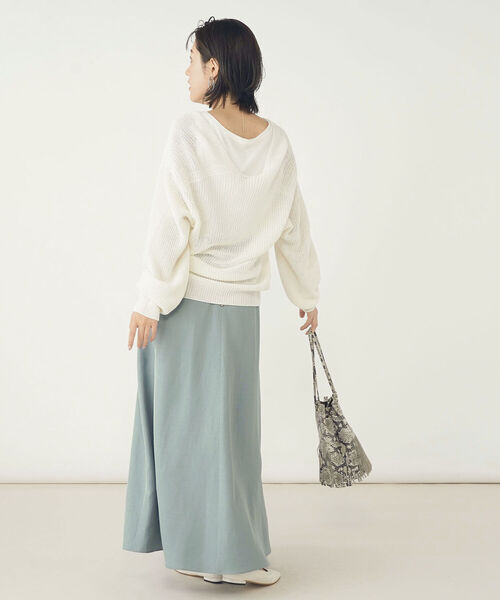 NOLLEY’S（ノーリーズ）の「《手洗い可能》ブライトツイルセミフレアスカート（スカート・レディース・ベージュ/グレイッシュブルー・38/36）」の21枚目の写真