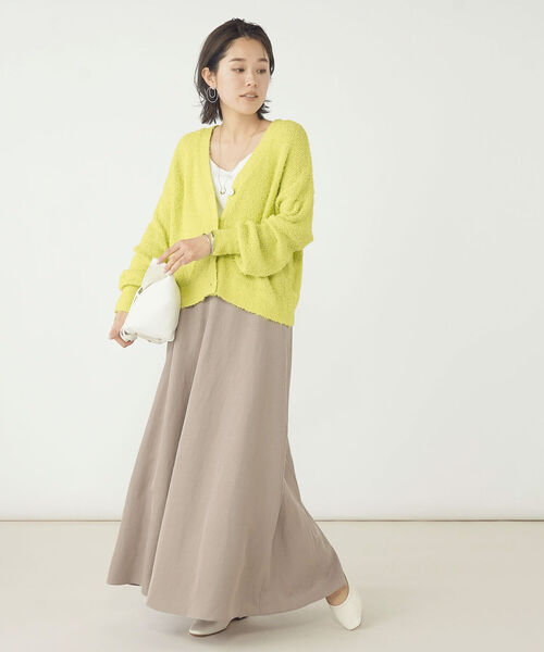 NOLLEY’S（ノーリーズ）の「《手洗い可能》ブライトツイルセミフレアスカート（スカート・レディース・ベージュ/グレイッシュブルー・38/36）」の3枚目の写真