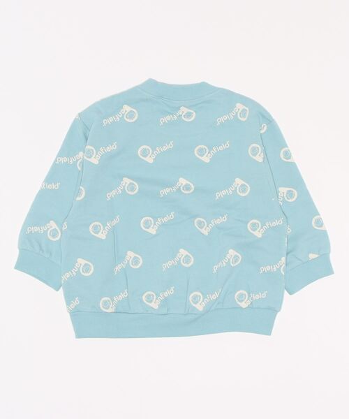 petit main（プティマイン）の「【Pen Field】総柄ミニ裏毛トレーナー（スウェット・キッズ・ライトブルー/オフホワイト・110cm/150cm/130cm/80ｃｍ/120cm/90cm/100cm/140cm）」の3枚目の写真