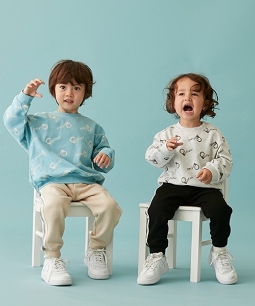 petit main（プティマイン）の「【Pen Field】総柄ミニ裏毛トレーナー（スウェット・キッズ・ライトブルー/オフホワイト・110cm/150cm/130cm/80ｃｍ/120cm/90cm/100cm/140cm）」の6枚目の写真