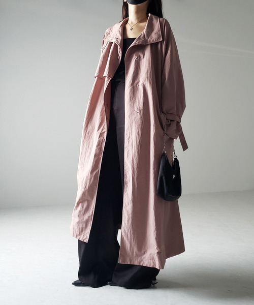 me+em select スタンドカラーレディメルトントレンチロングコート me+em select（ミームセレクト） トレンチコート コート 「2WAY