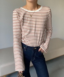 CAPRICIEUX LE'MAGE | ボーダーフレアスリーブＴシャツ(Tシャツ/カットソー)