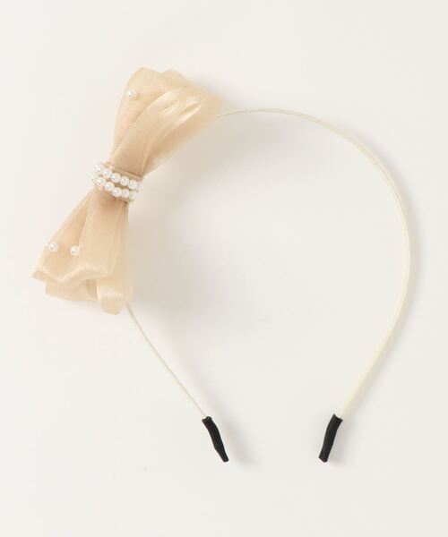 HAKKA KIDS（ハッカキッズ）の「[フォーマル対応]オーガンジーリボンモチーフカチューシャ（カチューシャ・キッズ・ゴールド/ピンク・FREE）」の2枚目の写真