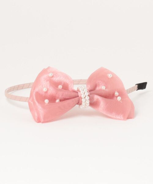 HAKKA KIDS（ハッカキッズ）の「[フォーマル対応]オーガンジーリボンモチーフカチューシャ（カチューシャ・キッズ・ゴールド/ピンク・FREE）」の3枚目の写真