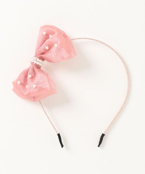 HAKKA KIDS（ハッカキッズ）の「[フォーマル対応]オーガンジーリボンモチーフカチューシャ（カチューシャ・キッズ・ゴールド/ピンク・FREE）」の5枚目の写真