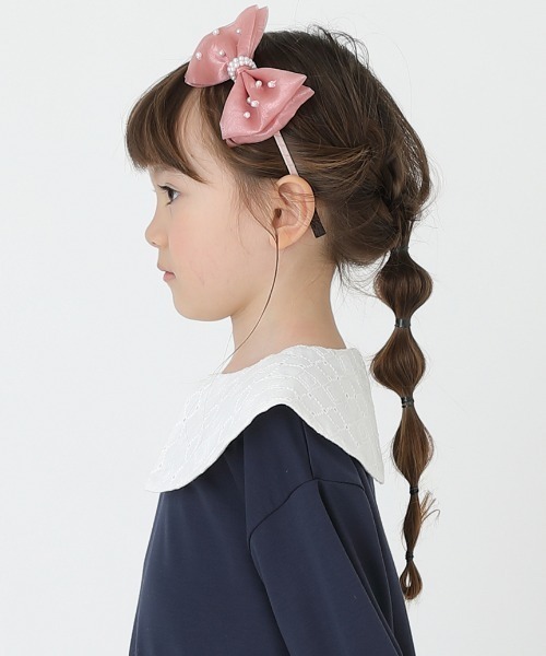 HAKKA KIDS（ハッカキッズ）の「[フォーマル対応]オーガンジーリボンモチーフカチューシャ（カチューシャ・キッズ・ゴールド/ピンク・FREE）」の4枚目の写真