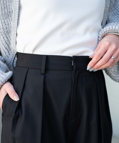 WEGO（ウィゴー）の「WEGO/タックワイドスラックス（スラックス・レディース・ブラック/ブラック系その他4・FREE）」の5枚目の写真