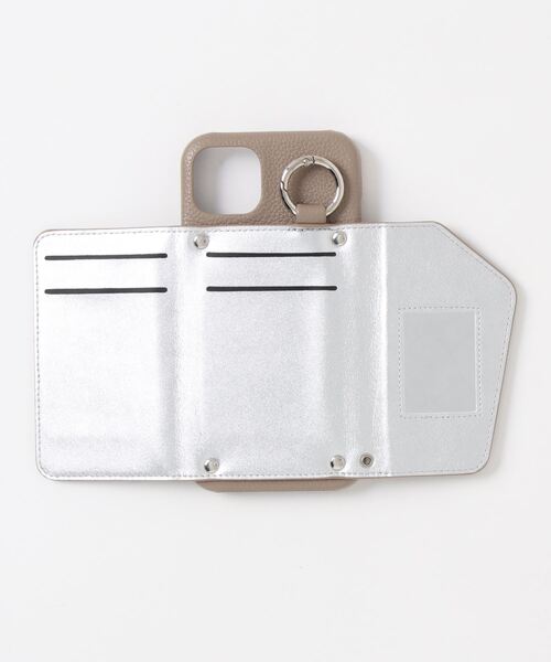 ensemble(皮革ブランド)(アンサンブル)の「ensemble PORTE 鏡 カードケース付きiPhoneケース (ベルト無し)(スマホケース/カバー・レディース・グレー/ベージュ/ブラック・1/3/4/6/7/5/10/2/12/13)」の15枚目の写真