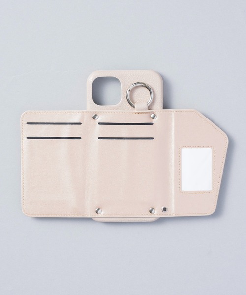 ensemble(皮革ブランド)(アンサンブル)の「ensemble PORTE 鏡 カードケース付きiPhoneケース (ベルト無し)(スマホケース/カバー・レディース・グレー/ベージュ/ブラック・1/3/4/6/7/5/10/2/12/13)」の8枚目の写真