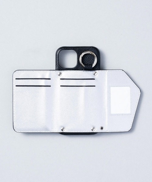 ensemble(皮革ブランド)(アンサンブル)の「ensemble PORTE 鏡 カードケース付きiPhoneケース (ベルト無し)(スマホケース/カバー・レディース・グレー/ベージュ/ブラック・1/3/4/6/7/5/10/2/12/13)」の4枚目の写真