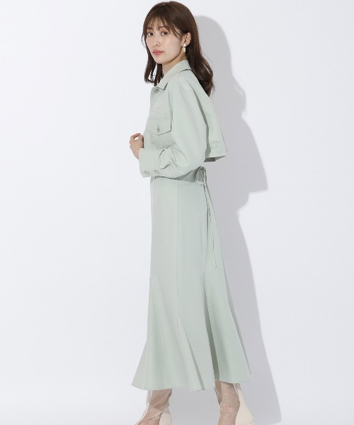 And Couture　アンドクチュール　ロングシャツジャケット　ワンピース セール】配色シャツワンピース（ワンピース）｜AND COUTURE