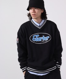 STARTER BLACKLABEL 裏毛オーバルロゴＶネックスウェットトレーナー