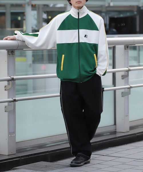 STARTER(スターター)の「【STARTER/スターター】ライントラックジャケット(ブルゾン・メンズ・ブラック/グリーン・FREE)」の8枚目の写真