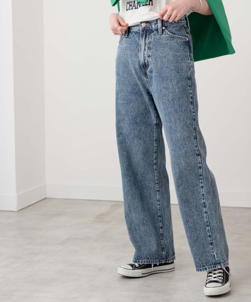 WEGO（ウィゴー）の「WEGO/【マルチサイズ】ウエストフィットワイドストレートデニムパンツ（デニムパンツ・レディース・ブラック系その他/コバルトブルー/ライトインディゴブルー・SMALL/X-LARGE/LARGE/X-SMALL/MEDIUM）」の9枚目の写真