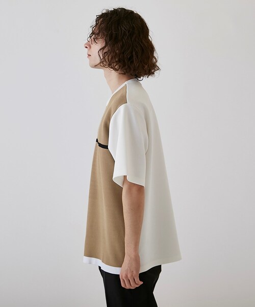 tk.TAKEO KIKUCHI(ティーケータケオキクチ)の「◆クロスオーバー半袖カットソー(Tシャツ/カットソー・メンズ・ネイビー系4/ホワイト系5/ブラック系4・03/01/02)」の6枚目の写真