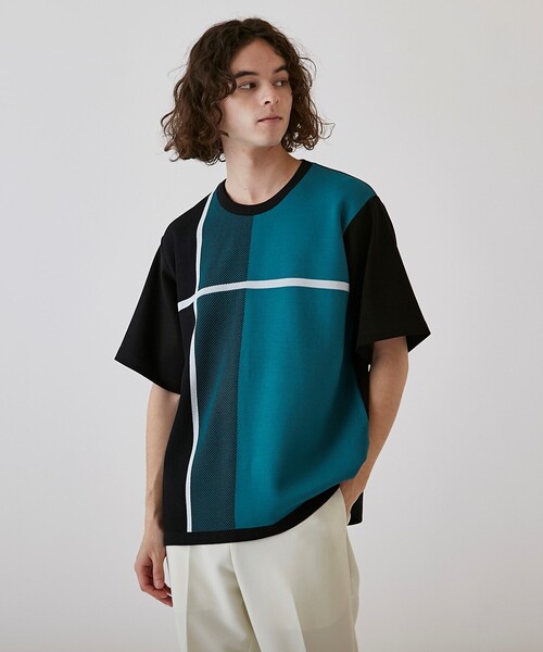 tk.TAKEO KIKUCHI(ティーケータケオキクチ)の「◆クロスオーバー半袖カットソー(Tシャツ/カットソー・メンズ・ネイビー系4/ホワイト系5/ブラック系4・03/01/02)」の12枚目の写真