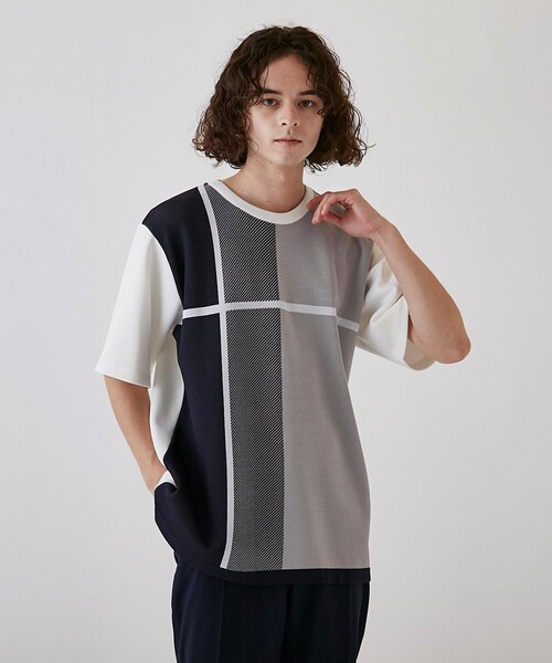 tk.TAKEO KIKUCHI(ティーケータケオキクチ)の「◆クロスオーバー半袖カットソー(Tシャツ/カットソー・メンズ・ネイビー系4/ホワイト系5/ブラック系4・03/01/02)」の15枚目の写真