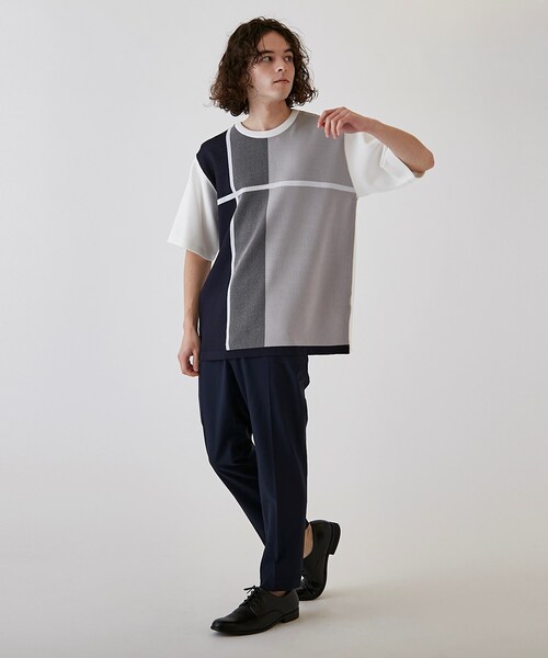 tk.TAKEO KIKUCHI(ティーケータケオキクチ)の「◆クロスオーバー半袖カットソー(Tシャツ/カットソー・メンズ・ネイビー系4/ホワイト系5/ブラック系4・03/01/02)」の16枚目の写真