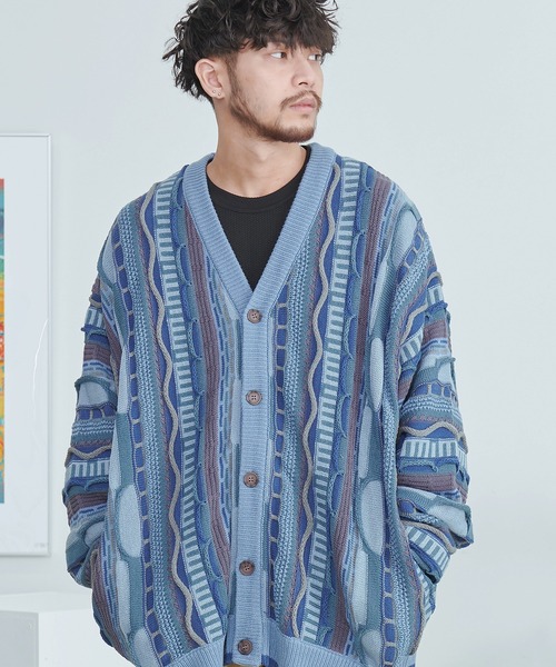 【セール】『CavariA/キャバリア』3Dジャガードルーズニットボタンカーディガン（カーディガン/ボレロ）｜SILVER BULLET（シルバーバレット）