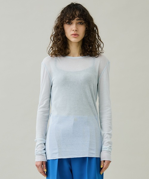 MATURED(マチュアード)の「【MATURED/マチュアード】シアーロングスリーブトップス(Tシャツ/カットソー・レディース・ブルー/イエロー/ミント・FREE)」の13枚目の写真