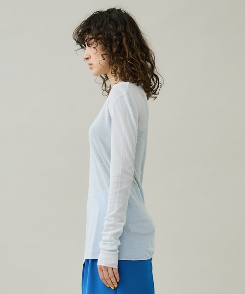 MATURED(マチュアード)の「【MATURED/マチュアード】シアーロングスリーブトップス(Tシャツ/カットソー・レディース・ブルー/イエロー/ミント・FREE)」の14枚目の写真