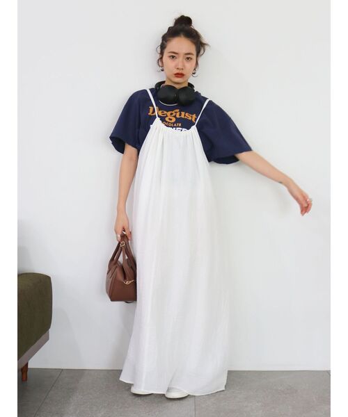 Ungrid（アングリッド）の「ヴィンテージロゴショートTee（Tシャツ/カットソー・レディース・ネイビー/イエロー/オフホワイト・FREE）」の6枚目の写真