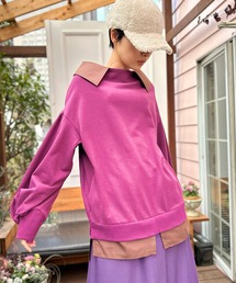 シャツレイヤードスウェット