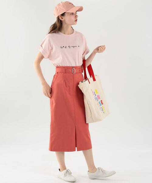 To b. by agnes b.（トゥービーバイアニエスベー）の「WT13 TS マカロンロゴTシャツ（Tシャツ/カットソー・レディース・ピンク・40/38）」の3枚目の写真