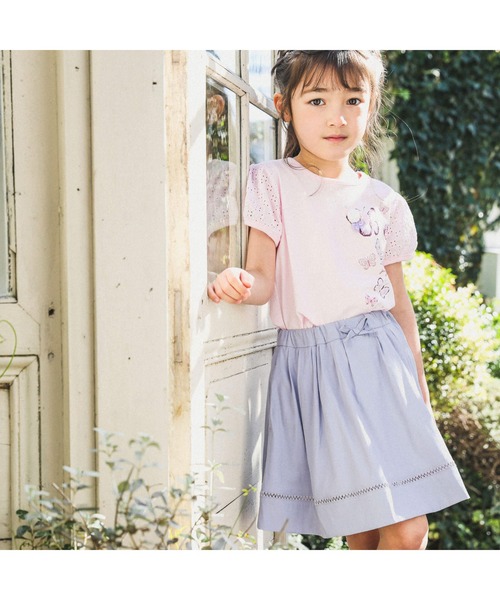 BeBe(ベベ)の「BeBe/シャンブレータックスカート (90~150cm)(スカート・キッズ・ブルー・140/130/110/150/90/100/120)」の3枚目の写真