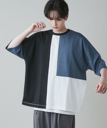 LUCY/カラーブロックドルマン半袖T