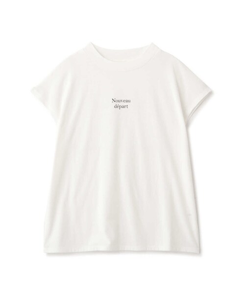 NATURAL BEAUTY BASIC(ナチュラルビューティーベーシック)の「◇<ロゴTシャツシリーズ>モックネックフレンチロゴTシャツ(Tシャツ/カットソー・レディース・グレー系その他2/オフホワイト・FREE)」の10枚目の写真