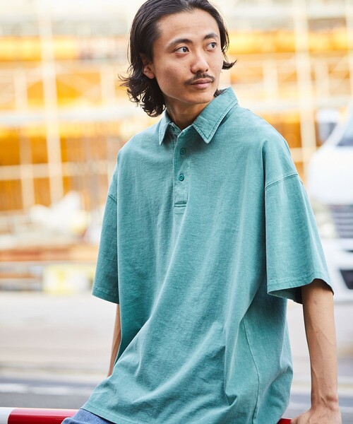 FREAK'S STORE(フリークスストア)の「【限定展開】ビッグシルエット ピグメント加工 ソリッドポロシャツ(ポロシャツ・メンズ・グリーン/ブラック/ベージュ・SMALL/MEDIUM/LARGE)」の18枚目の写真
