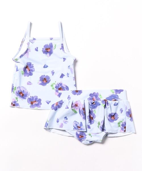 HAKKA KIDS（ハッカキッズ）の「[水着･スイム]ポピー/ボタニカルガーデンプリントタンキニ（水着・キッズ・レッド/パープル/ピンク・L/S/M）」の4枚目の写真