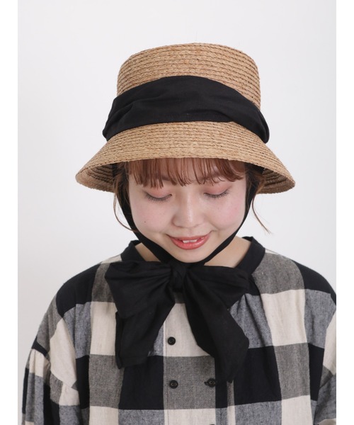 Samansa Mos2（サマンサ モスモス）の「【UVカット】5WAYリボンバケットハット（ハット・レディース・モカ/ブラック・ﾌﾘ-）」の3枚目の写真