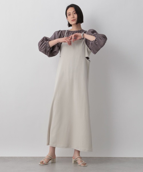 LOWRYS FARM（ローリーズファーム）の「カットオフキャミワンピース　905616（ワンピース・レディース・グレー/ブラック/アイボリー・FREE）」の6枚目の写真