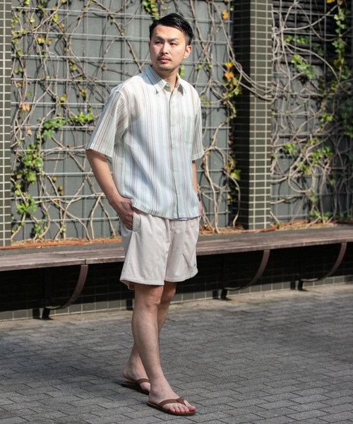 URBAN RESEARCH Sonny Label(アーバンリサーチサニーレーベル)の「メッシュパナマプリントショートスリーブシャツ(シャツ/ブラウス・メンズ・ネイビー/パープル/ライトブルー/ベージュ系その他/グリーン系その他/ブルー系その他・MEDIUM/LARGE)」の22枚目の写真