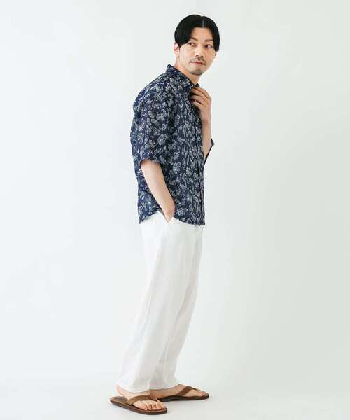 URBAN RESEARCH Sonny Label(アーバンリサーチサニーレーベル)の「メッシュパナマプリントショートスリーブシャツ(シャツ/ブラウス・メンズ・ネイビー/パープル/ライトブルー/ベージュ系その他/グリーン系その他/ブルー系その他・MEDIUM/LARGE)」の15枚目の写真