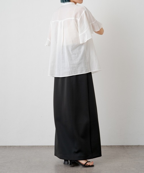 Omekashi（オメカシ）の「シアーフリルブラウス（シャツ/ブラウス・レディース・ブラウン/ブラック/オフホワイト・FREE）」の19枚目の写真