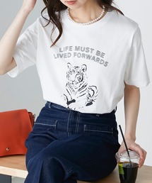 タイガーモチーフプリント 半袖ロゴTシャツ