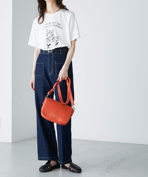 BONLECILL（ボンルシール）の「タイガーモチーフプリント 半袖ロゴTシャツ（Tシャツ/カットソー・レディース・ベージュ/イエロー/チャコールグレー/オフホワイト・FREE）」の9枚目の写真