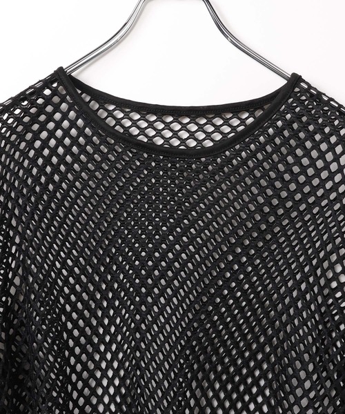 3.3 Field Trip (3.3フィールドトリップ)の「【再販】「3.3 Field Trip/メッシュTOP」 / メッシュニット / 透かし編み / ショルダースリット / 肩あき 2905141(Tシャツ/カットソー・レディース・カーキ/ブラック/アイボリー/パープル・FREE)」の18枚目の写真