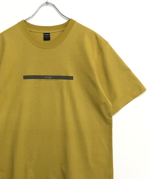 TRAP/U (トラップユー)の「コットン天竺 / ストレートボックス プリント クルーネックTシャツ(半袖)(Tシャツ/カットソー・メンズ・マスタード/ホワイト/ブラック・M/L)」の1枚目の写真