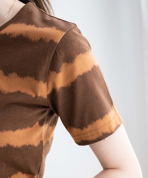 WEGO（ウィゴー）の「WEGO/タイダイボーダーショートT（Tシャツ/カットソー・レディース・ブラウン/オフホワイト・FREE）」の10枚目の写真