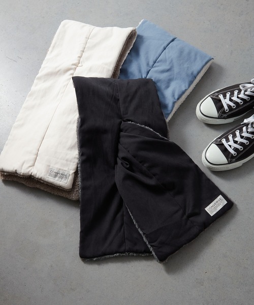 CONVERSE(コンバース)の「CONVERSE Boa Tipetto /襟巻き/ティペット/コンバース(マフラー・レディース・サックスブルー/ブラック/オフホワイト・FREE)」の1枚目の写真