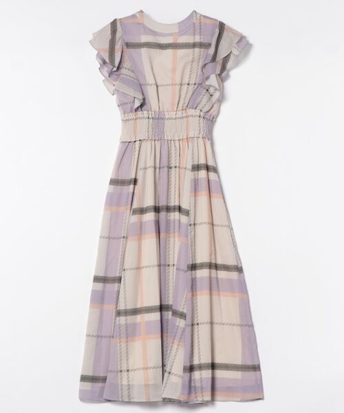 WILLSELECTION（ウィルセレクション）の「シアーチェックワンピース（ワンピース・レディース・レッド系その他/ブラウン系その他/パープル系その他・MEDIUM）」の4枚目の写真