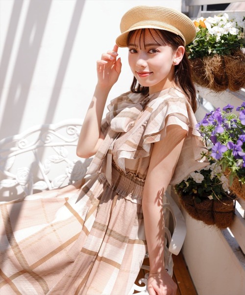 WILLSELECTION（ウィルセレクション）の「シアーチェックワンピース（ワンピース・レディース・レッド系その他/ブラウン系その他/パープル系その他・MEDIUM）」の10枚目の写真