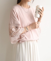 and it_（アンドイット）の「レーススリーブカットソー トップス（Tシャツ/カットソー）」