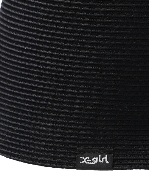 X-girl(エックスガール)の「WASHABLE BRAID HAT(ハット・レディース・ブラック/ベージュ・ONE SIZE)」の6枚目の写真
