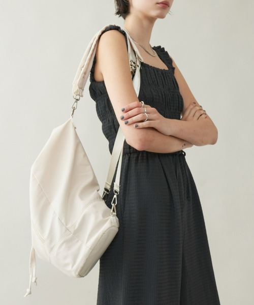 Unitage（ユニテージ）の「シャーリングオールインワン（サロペット/オーバーオール・レディース・チャコールグレー/ブルー・FREE）」の11枚目の写真