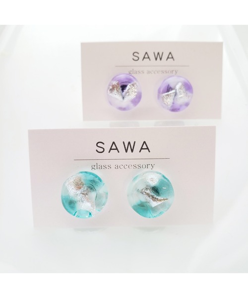 tone(トーン)の「【sawa】クラッシュピアス(サークル)(MA)(ピアス(両耳用)・レディース・ターコイズブルー/ラベンダー・FREE)」の8枚目の写真